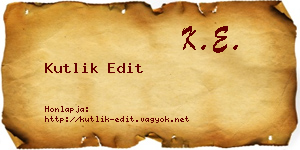 Kutlik Edit névjegykártya